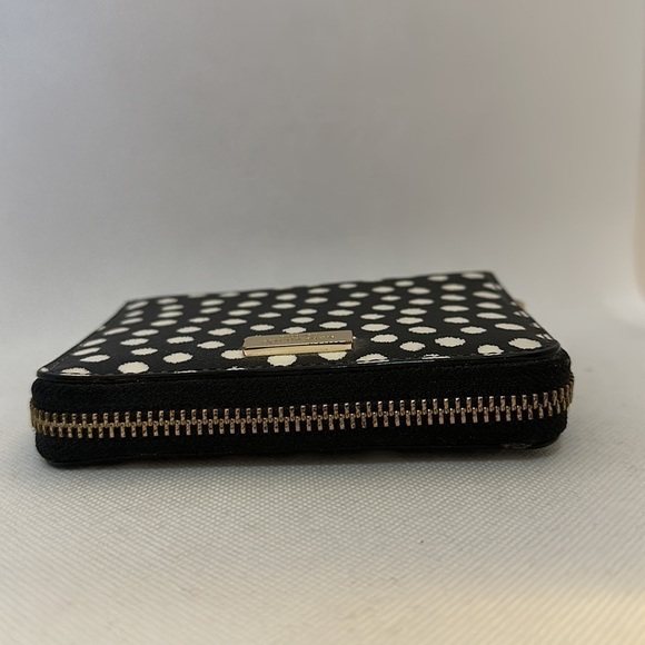 Kate Spade Crosshatch Leather Scatter Dot Zipper Wallet - EUC - Picture 11 of 12